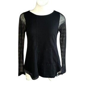 Porto SF Black Mesh Long Sleeve Top Size 1